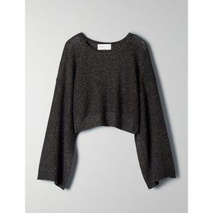 Babaton 1-01 Hyde Sweater Black Size Small Cropped Relaxed Mohair Aritzia